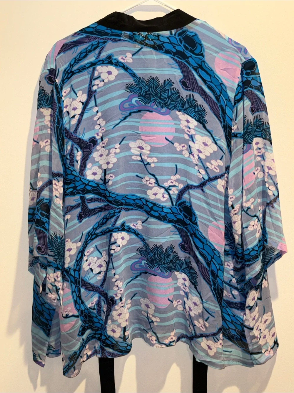 Bob Mackie Wearable Art sheer Kimono and Draped Tank Top Set